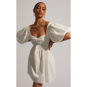SHOWPO White Puff Sleeve Mini Dress Women Size 8